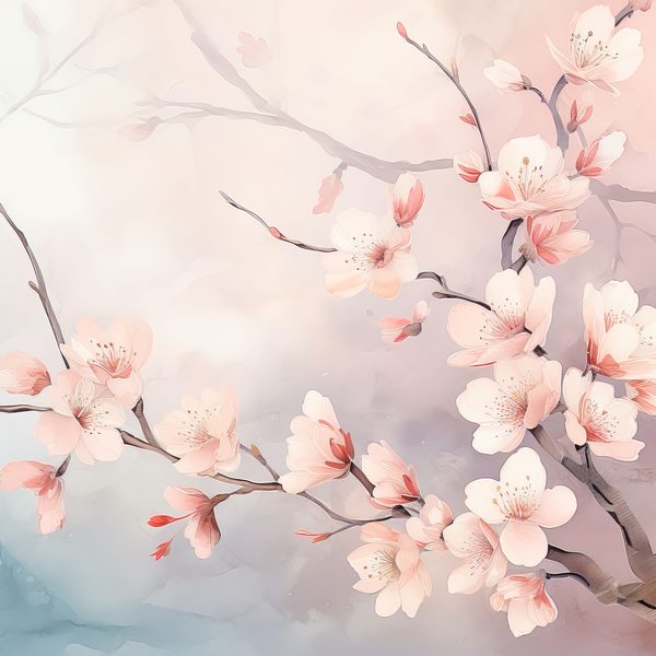 Watercolor Cherry Blossom Digital Paper: Sakura Art (300 DPI JPG) — image 9
