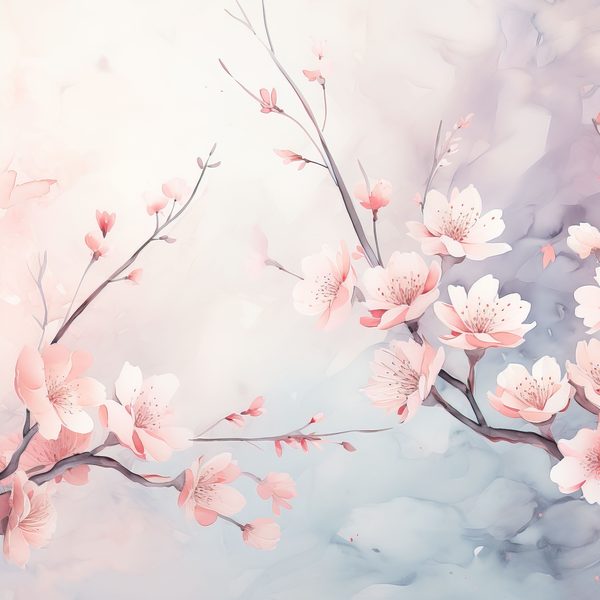Watercolor Cherry Blossom Digital Paper: Sakura Art (300 DPI JPG) — image 10