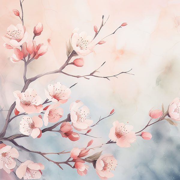 Watercolor Cherry Blossom Digital Paper: Sakura Art (300 DPI JPG) — image 11