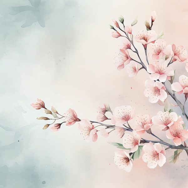 Watercolor Cherry Blossom Digital Paper: Sakura Art (300 DPI JPG) — image 14