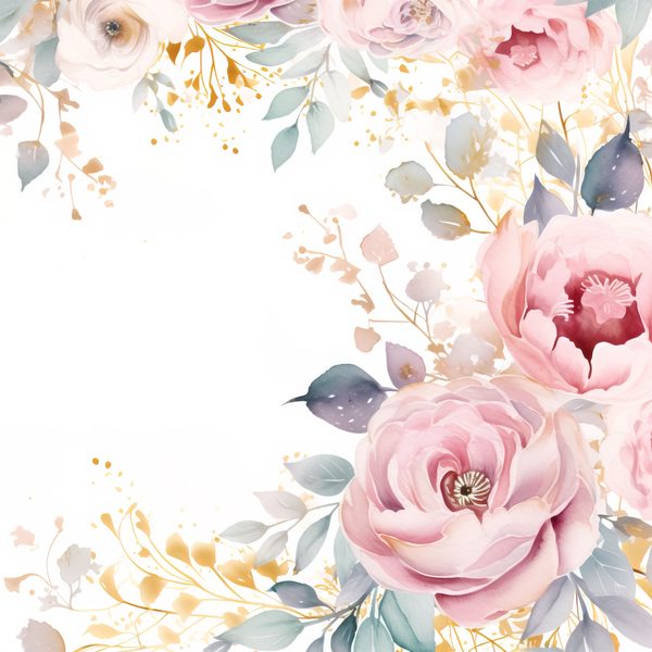 Pastel Pink Roses Digital Paper: Watercolor Floral Graphics (300 DPI JPG) — image 3