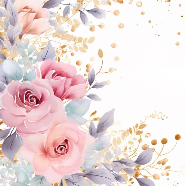 Pastel Pink Roses Digital Paper: Watercolor Floral Graphics (300 DPI JPG) — image 4