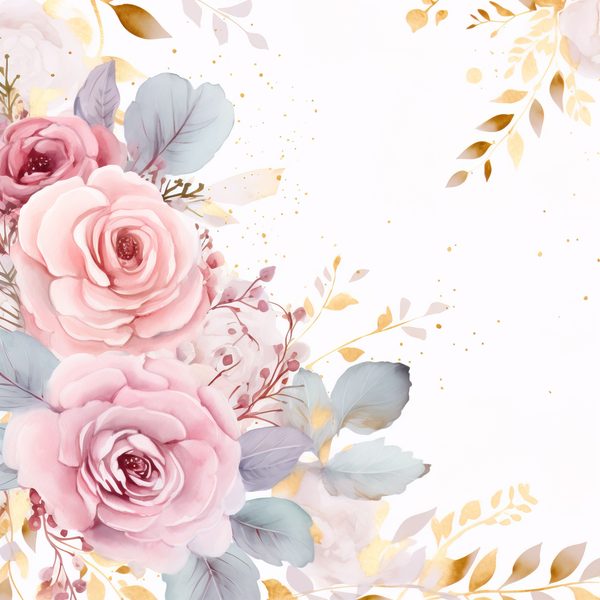 Pastel Pink Roses Digital Paper: Watercolor Floral Graphics (300 DPI JPG) — image 5