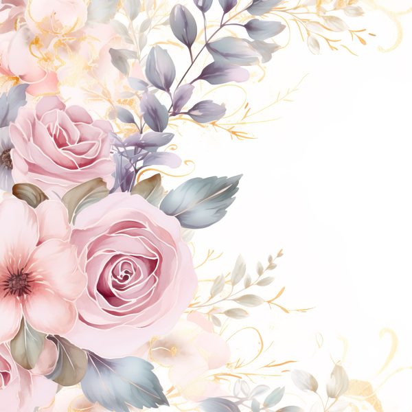 Pastel Pink Roses Digital Paper: Watercolor Floral Graphics (300 DPI JPG) — image 7