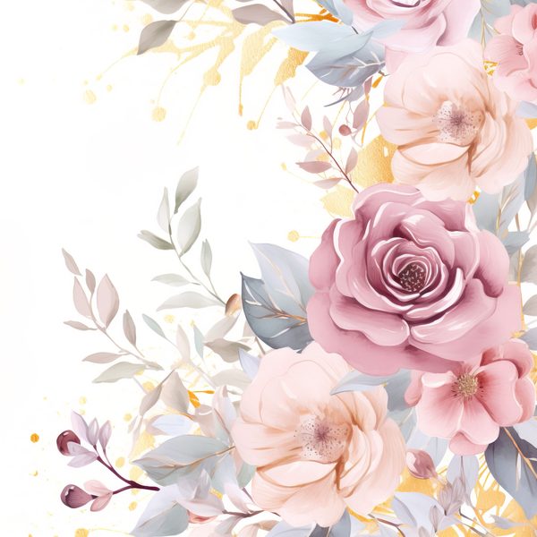 Pastel Pink Roses Digital Paper: Watercolor Floral Graphics (300 DPI JPG) — image 8