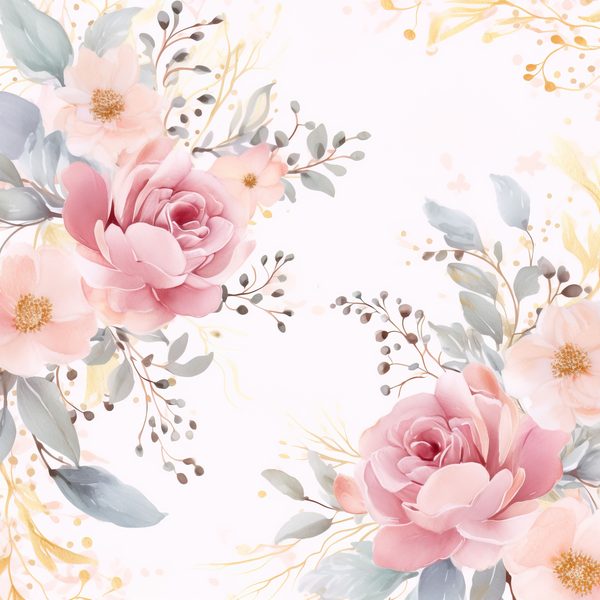 Pastel Pink Roses Digital Paper: Watercolor Floral Graphics (300 DPI JPG) — image 10