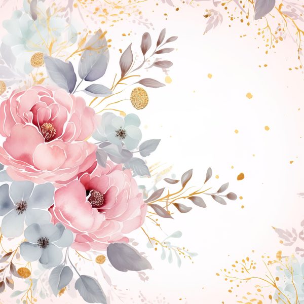 Pastel Pink Roses Digital Paper: Watercolor Floral Graphics (300 DPI JPG) — image 11