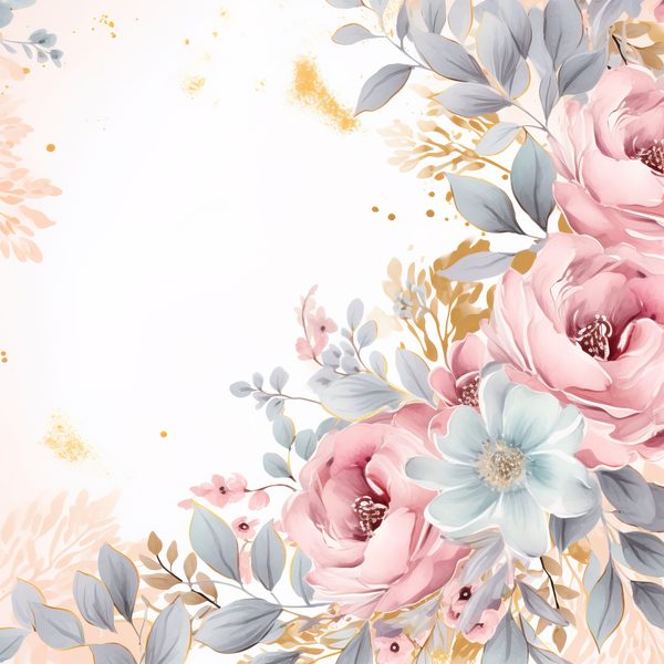 Pastel Pink Roses Digital Paper: Watercolor Floral Graphics (300 DPI JPG) — image 12