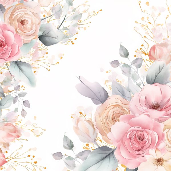 Pastel Pink Roses Digital Paper: Watercolor Floral Graphics (300 DPI JPG) — image 13