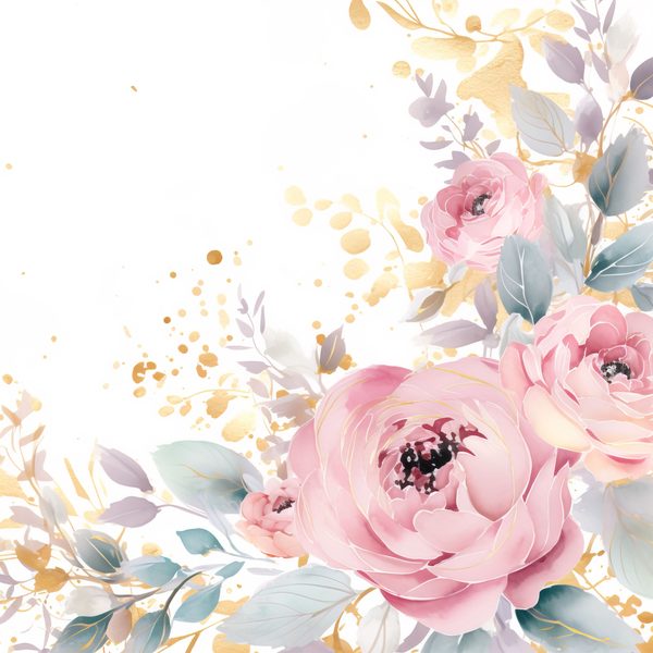 Pastel Pink Roses Digital Paper: Watercolor Floral Graphics (300 DPI JPG) — image 14