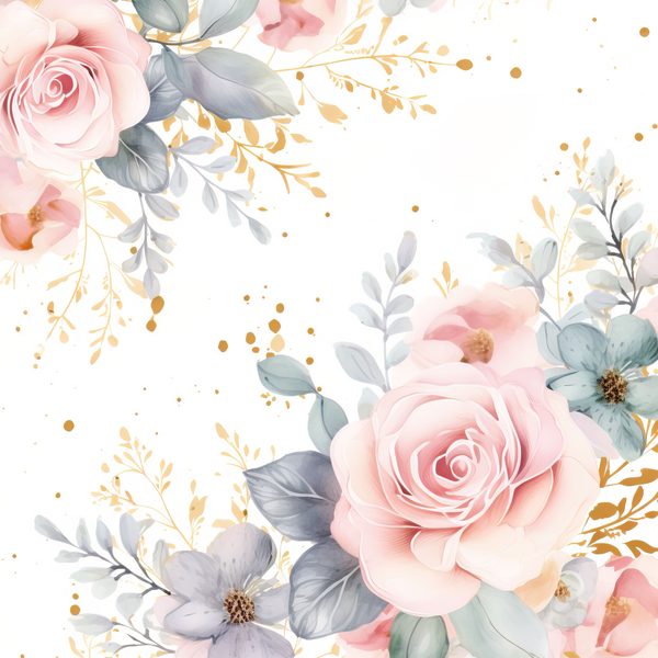 Pastel Pink Roses Digital Paper: Watercolor Floral Graphics (300 DPI JPG) — image 15