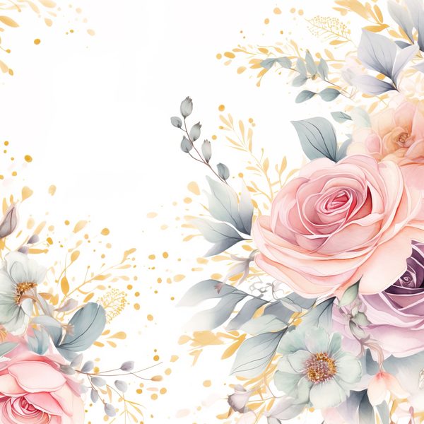 Pastel Pink Roses Digital Paper: Watercolor Floral Graphics (300 DPI JPG) — image 16
