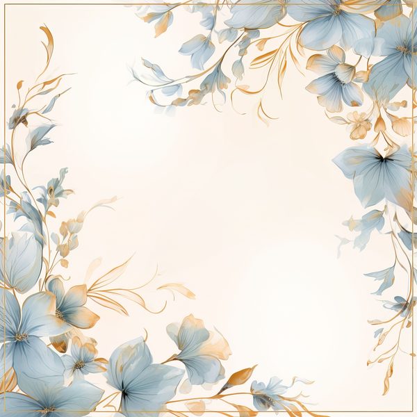 Dusty Blue Floral Digital Paper: Watercolor Flower Graphics (JPG, 300 DPI) — image 7
