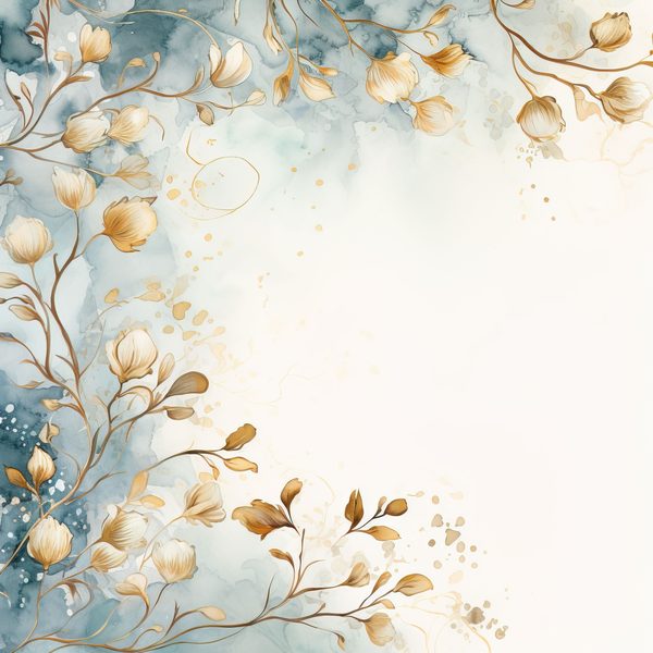 Dusty Blue Floral Digital Paper: Watercolor Flower Graphics (JPG, 300 DPI) — image 8