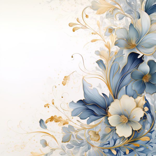 Dusty Blue Floral Digital Paper: Watercolor Flower Graphics (JPG, 300 DPI) — image 9