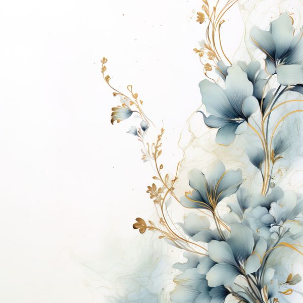 Dusty Blue Floral Digital Paper: Watercolor Flower Graphics (JPG, 300 DPI) — image 12