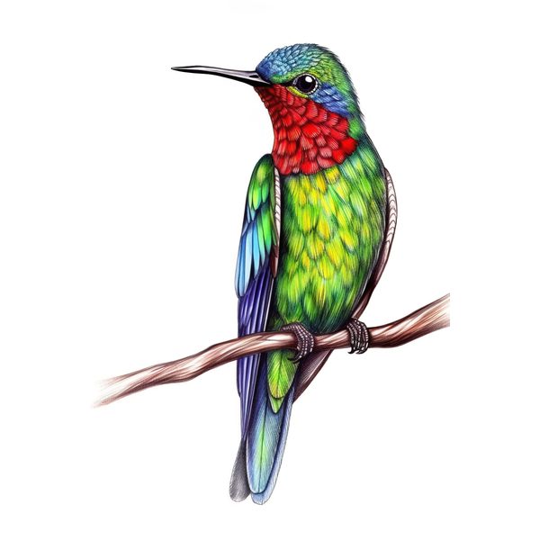 Watercolor Hummingbird Clipart: Vibrant DIY Craft Graphics (JPG, PNG) — image 1