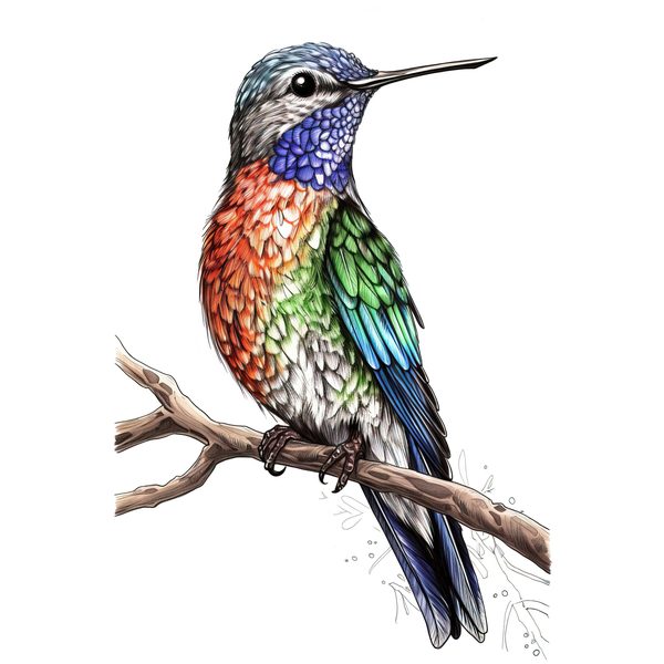 Watercolor Hummingbird Clipart: Vibrant DIY Craft Graphics (JPG, PNG) — image 2