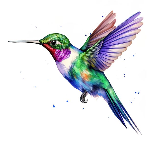 Watercolor Hummingbird Clipart: Vibrant DIY Craft Graphics (JPG, PNG) — image 10