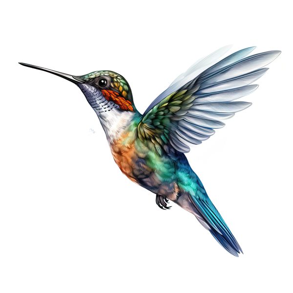 Watercolor Hummingbird Clipart: Vibrant DIY Craft Graphics (JPG, PNG) — image 11