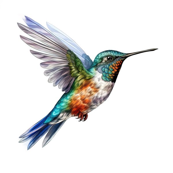 Watercolor Hummingbird Clipart: Vibrant DIY Craft Graphics (JPG, PNG) — image 13