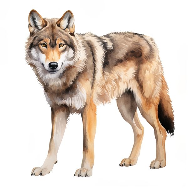 Watercolor Wolf Clipart: 10 PNG & JPG Images (Commercial Use) — image 3