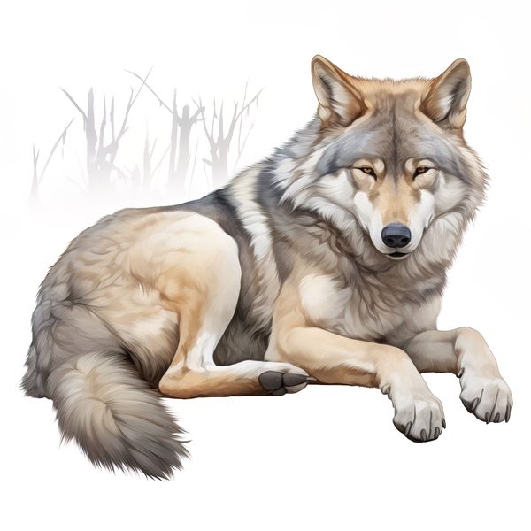 Watercolor Wolf Clipart: 10 PNG & JPG Images (Commercial Use) — image 4