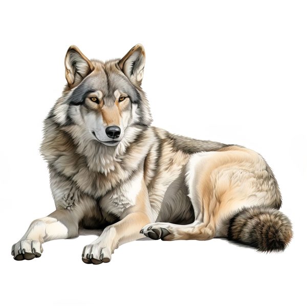 Watercolor Wolf Clipart: 10 PNG & JPG Images (Commercial Use) — image 8