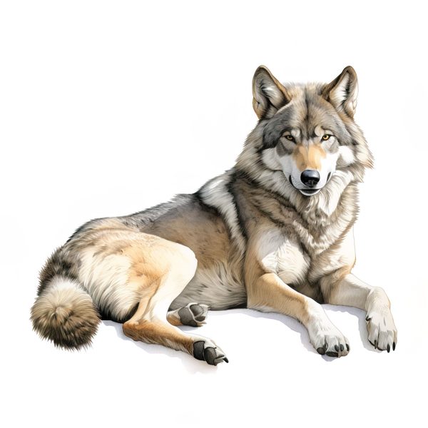Watercolor Wolf Clipart: 10 PNG & JPG Images (Commercial Use) — image 9