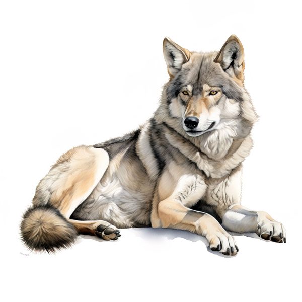 Watercolor Wolf Clipart: 10 PNG & JPG Images (Commercial Use) — image 10