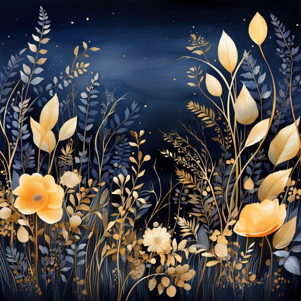 Wildflower Digital Paper Set: Navy Peach Floral Backgrounds (JPG, Commercial Use) — image 6