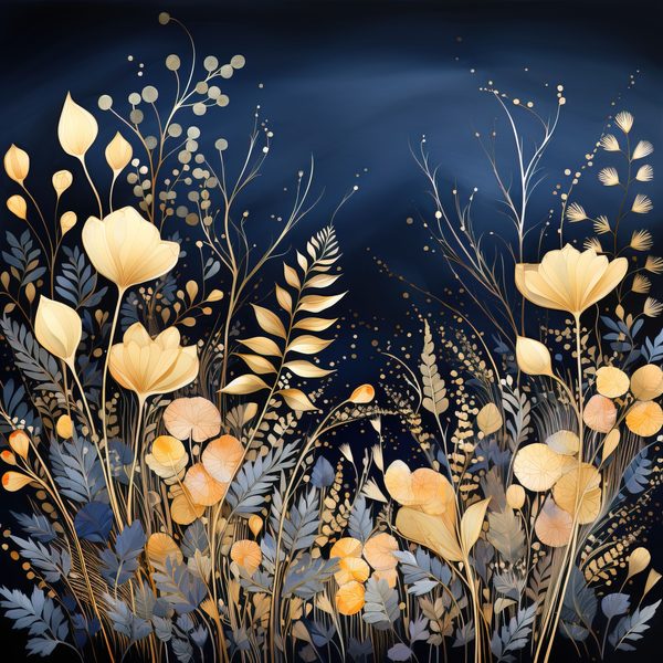 Wildflower Digital Paper Set: Navy Peach Floral Backgrounds (JPG, Commercial Use) — image 8