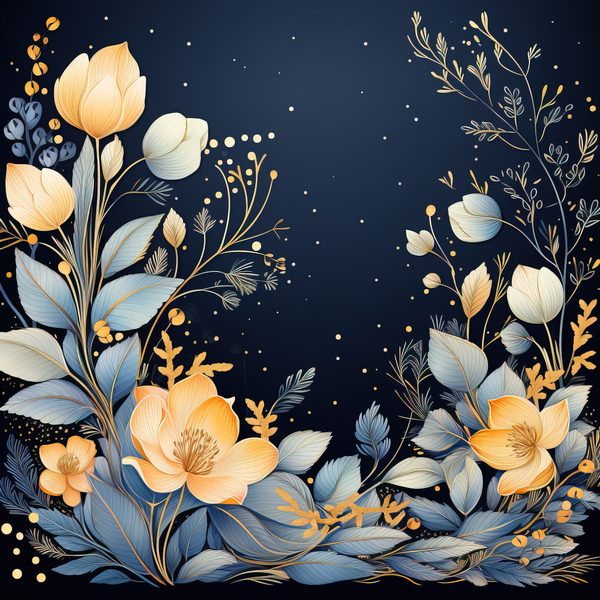 Wildflower Digital Paper Set: Navy Peach Floral Backgrounds (JPG, Commercial Use) — image 11