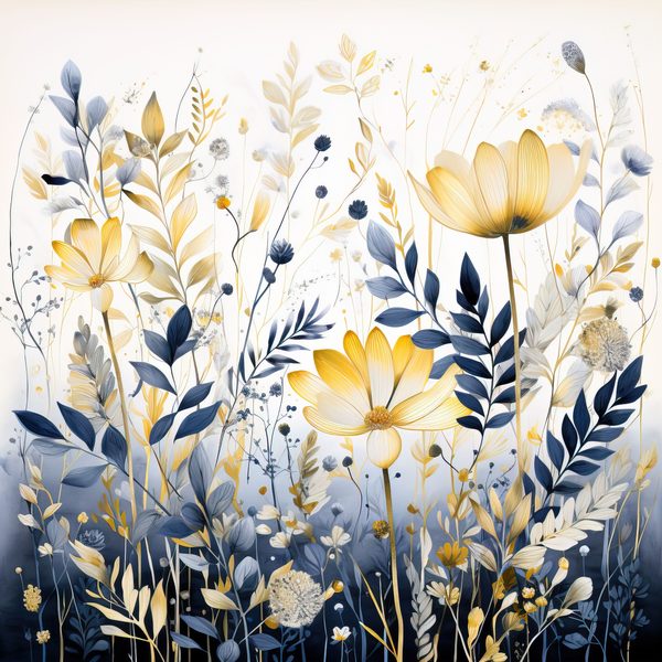 Wildflower Digital Paper Set: Navy & Peach Floral Backgrounds (JPG, Commercial Use) — image 5