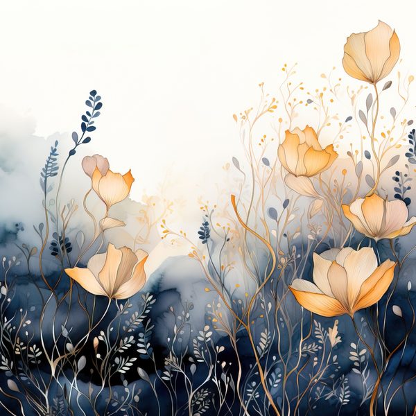 Wildflower Digital Paper Set: Navy & Peach Floral Backgrounds (JPG, Commercial Use) — image 7