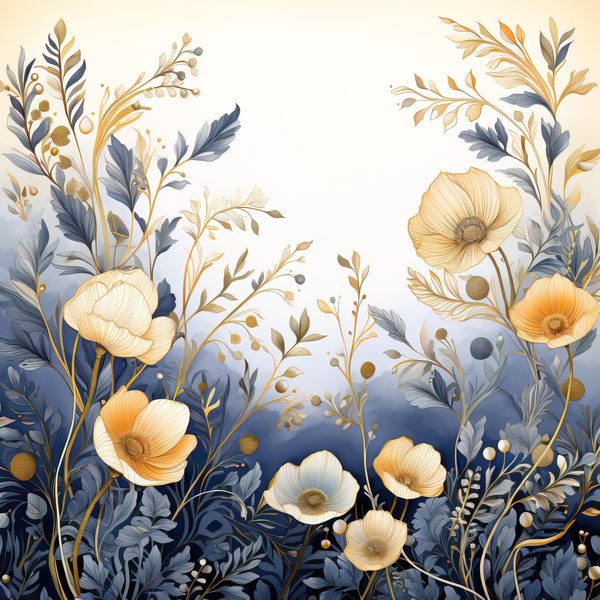 Wildflower Digital Paper Set: Navy & Peach Floral Backgrounds (JPG, Commercial Use) — image 8