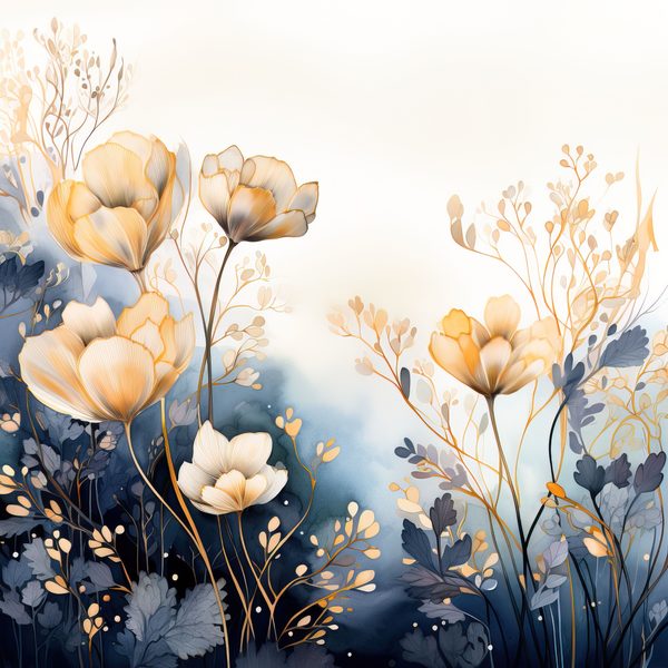 Wildflower Digital Paper Set: Navy & Peach Floral Backgrounds (JPG, Commercial Use) — image 10