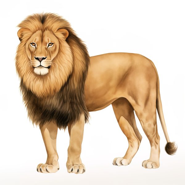 Watercolor Lion Clipart: Realistic Lion Portrait, Commercial Use (JPG, PNG) — image 8