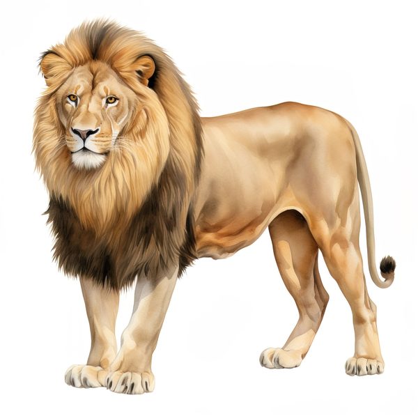 Watercolor Lion Clipart: Realistic Lion Portrait, Commercial Use (JPG, PNG) — image 10