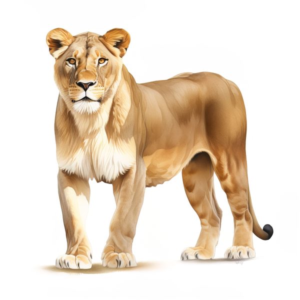 Watercolor Lion Clipart: Realistic Lion Portrait, Commercial Use (JPG, PNG) — image 14