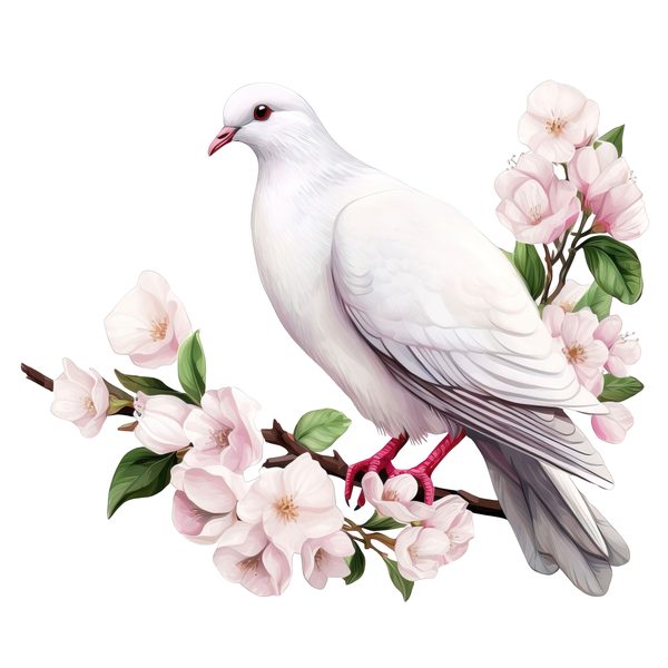 Watercolor White Dove Clipart: Blush Tones, Transparent PNG Graphics (Digital Download, Commercial Use) — image 7
