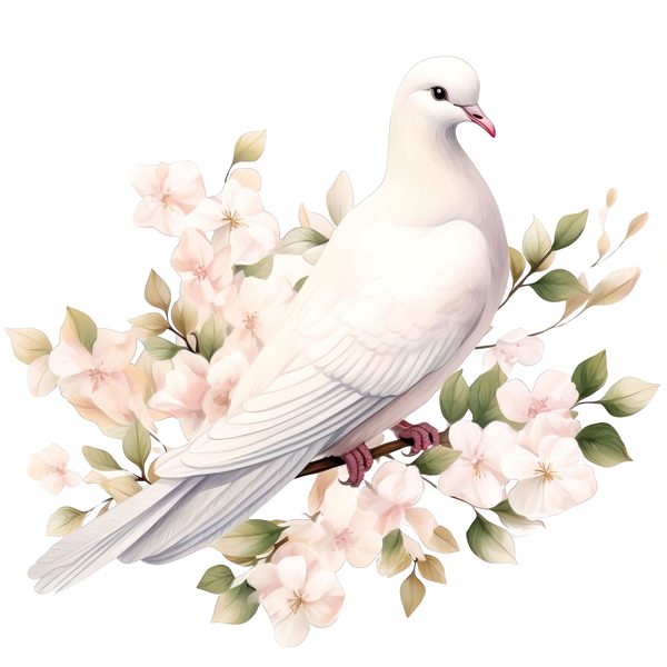 Watercolor White Dove Clipart: Blush Tones, Transparent PNG Graphics (Digital Download, Commercial Use) — image 11