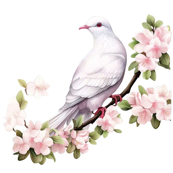 Watercolor White Dove Clipart: Blush Tones, Transparent PNG Graphics (Digital Download, Commercial Use) — image 12