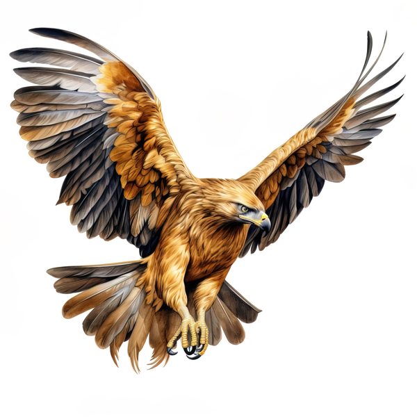 Watercolor Golden Eagle Clipart: Patriotic Bird Art (JPG, PNG Digital Download) — image 1