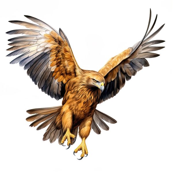Watercolor Golden Eagle Clipart: Patriotic Bird Art (JPG, PNG Digital Download) — image 3