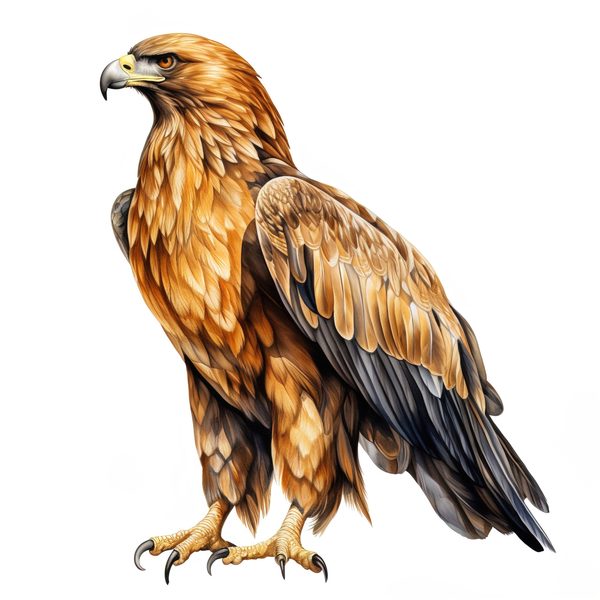 Watercolor Golden Eagle Clipart: Patriotic Bird Art (JPG, PNG Digital Download) — image 4