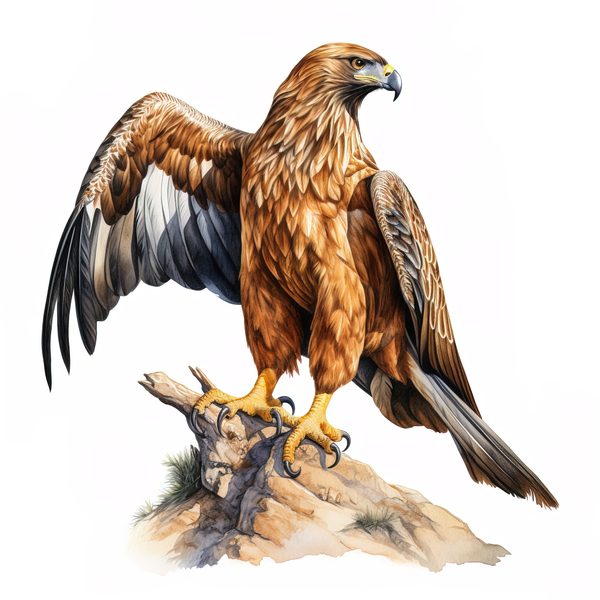 Watercolor Golden Eagle Clipart: Patriotic Bird Art (JPG, PNG Digital Download) — image 8