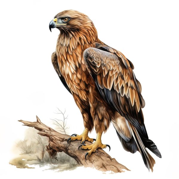 Watercolor Golden Eagle Clipart: Patriotic Bird Art (JPG, PNG Digital Download) — image 9