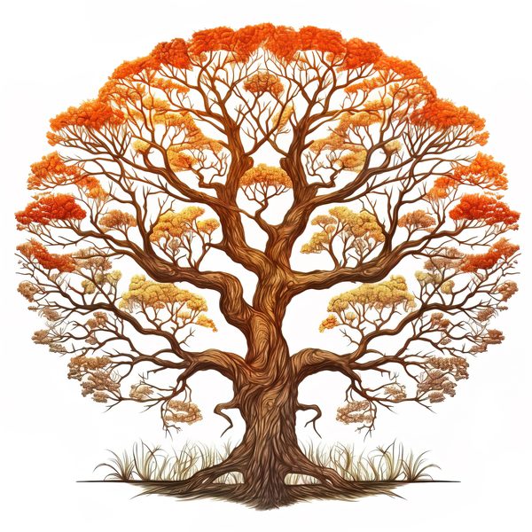 Watercolor Autumn Tree Clipart: Fall Colors, Family Tree (JPG, PNG) — image 10