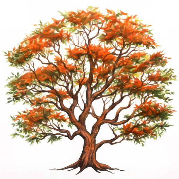 Watercolor Autumn Tree Clipart: Fall Colors, Family Tree (JPG, PNG) — image 11